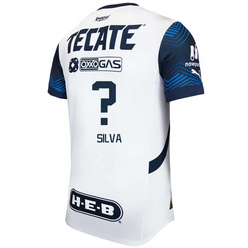 Niño Camiseta Patricio Silva #0 Blanco Azul 2ª Equipación 2024/25 La Camisa