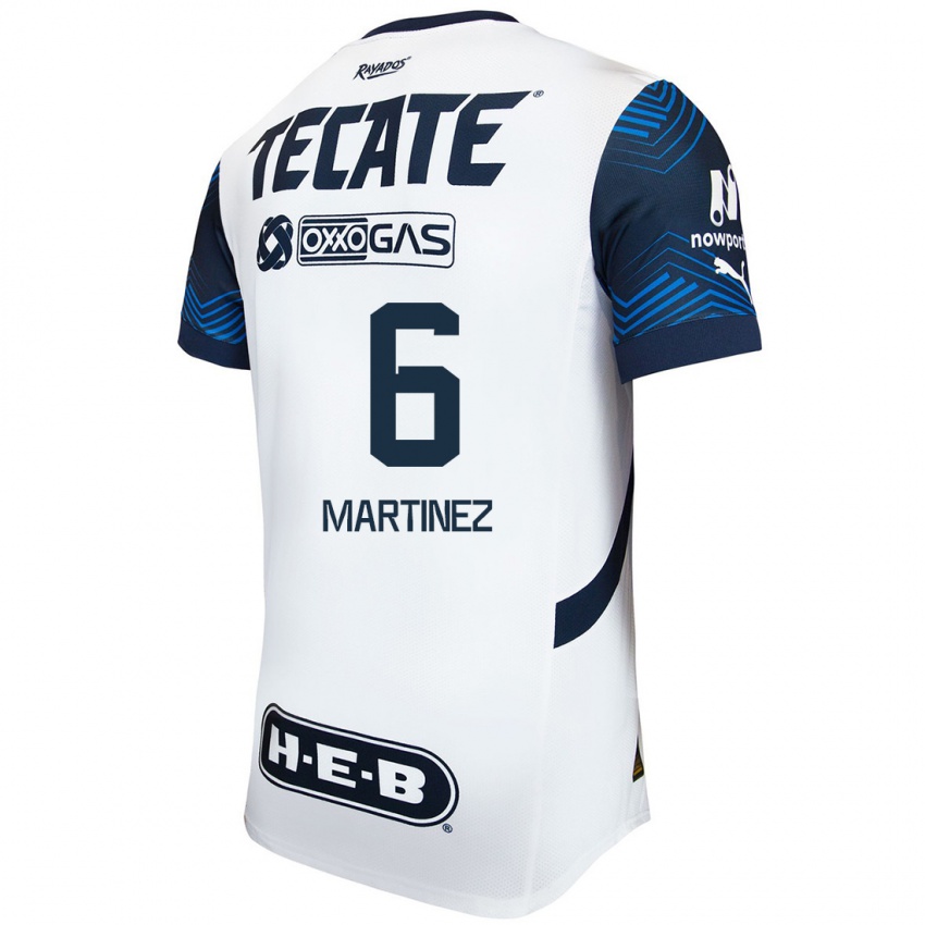 Niño Camiseta Alejandra Martinez #6 Blanco Azul 2ª Equipación 2024/25 La Camisa