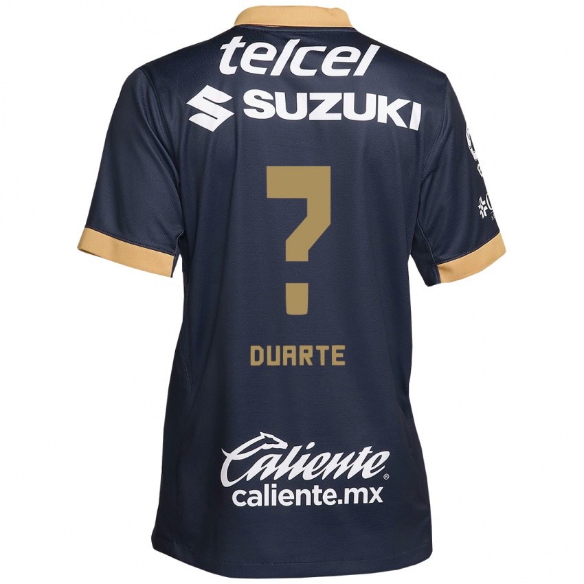 Niño Camiseta Rubén Duarte #0 Obsidiana Dorada Blanca 2ª Equipación 2024/25 La Camisa