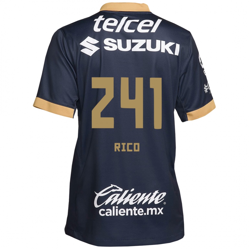 Niño Camiseta Ángel Rico #241 Obsidiana Dorada Blanca 2ª Equipación 2024/25 La Camisa