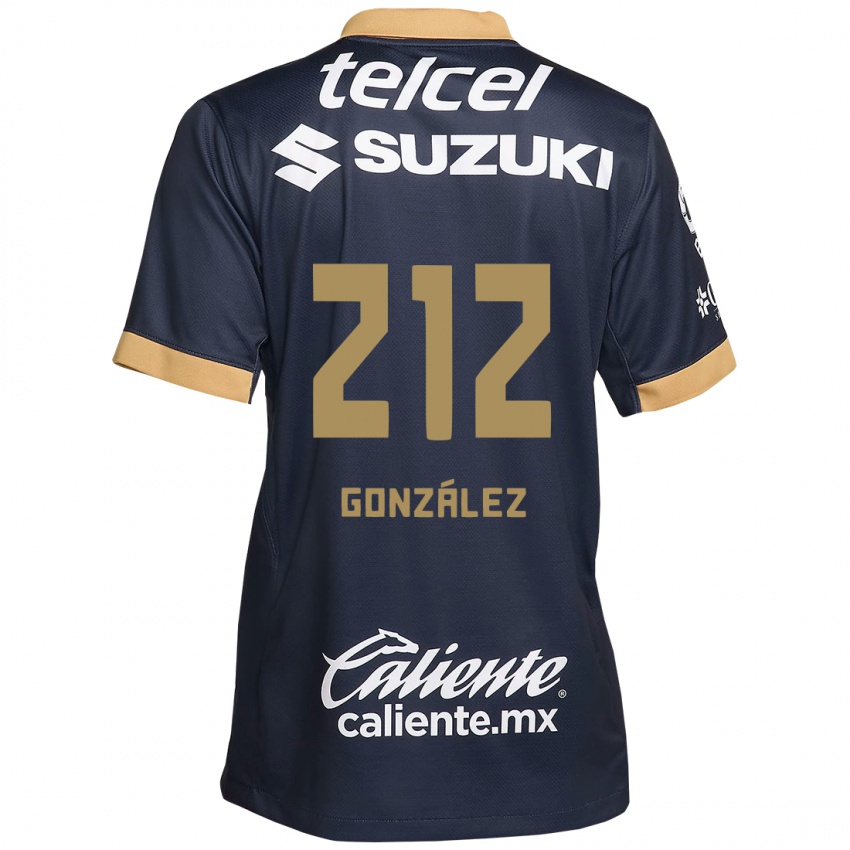 Niño Camiseta José González #212 Obsidiana Dorada Blanca 2ª Equipación 2024/25 La Camisa