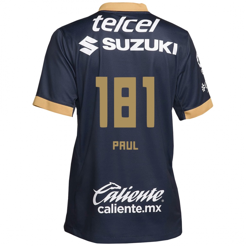 Niño Camiseta Miguel Paul #181 Obsidiana Dorada Blanca 2ª Equipación 2024/25 La Camisa