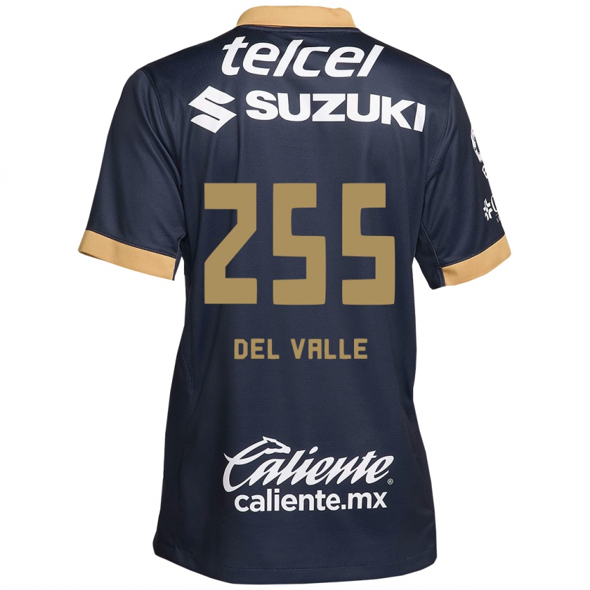 Niño Camiseta Yonathan Del Valle #255 Obsidiana Dorada Blanca 2ª Equipación 2024/25 La Camisa