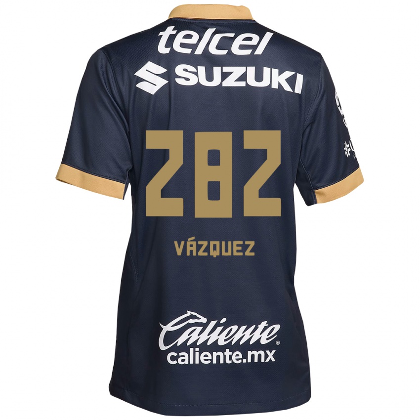 Niño Camiseta Austin Vázquez #282 Obsidiana Dorada Blanca 2ª Equipación 2024/25 La Camisa