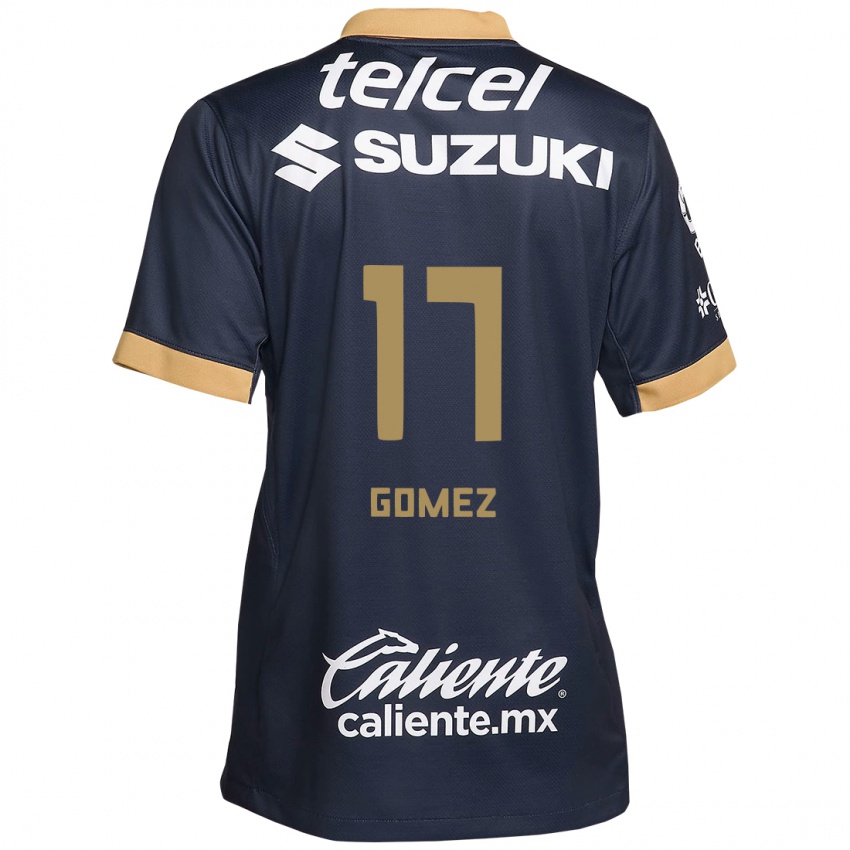 Niño Camiseta Diana Gomez #17 Obsidiana Dorada Blanca 2ª Equipación 2024/25 La Camisa