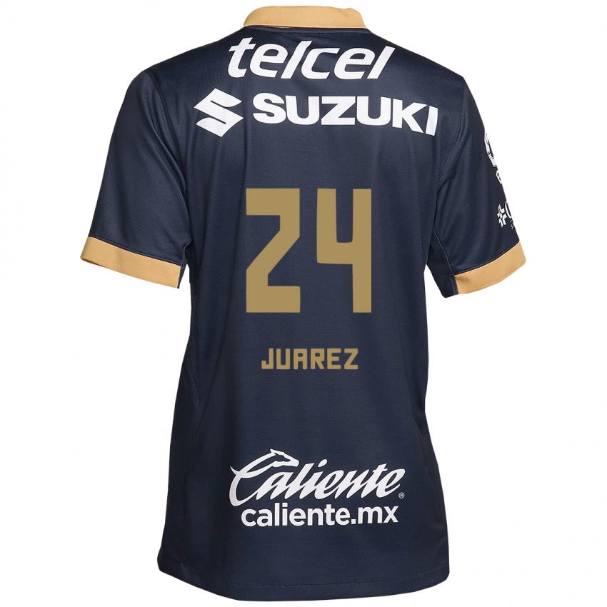 Niño Camiseta Gabriela Juarez #24 Obsidiana Dorada Blanca 2ª Equipación 2024/25 La Camisa