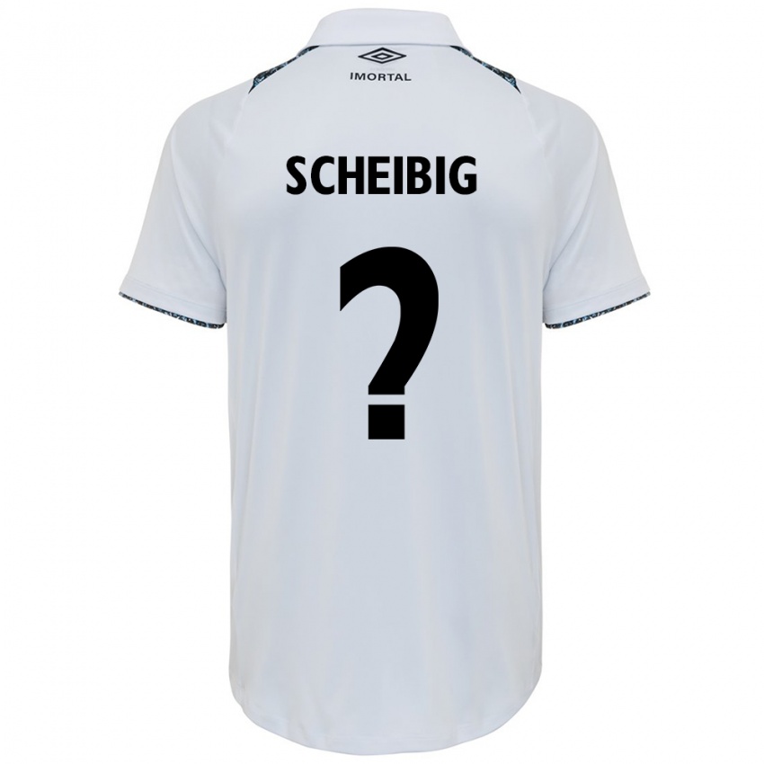 Niño Camiseta Felipe Scheibig #0 Blanco Azul 2ª Equipación 2024/25 La Camisa