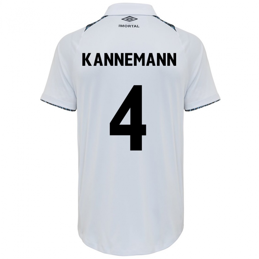 Niño Camiseta Walter Kannemann #4 Blanco Azul 2ª Equipación 2024/25 La Camisa