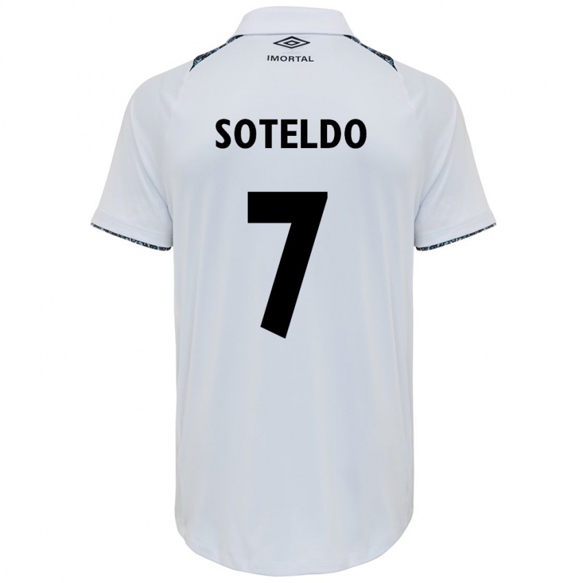 Niño Camiseta Yeferson Soteldo #7 Blanco Azul 2ª Equipación 2024/25 La Camisa