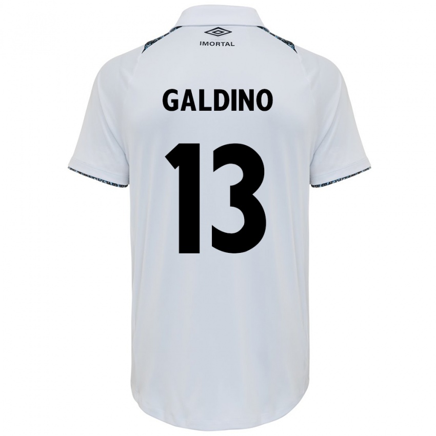 Niño Camiseta Everton Galdino #13 Blanco Azul 2ª Equipación 2024/25 La Camisa