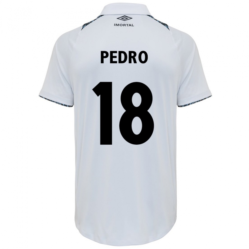 Niño Camiseta João Pedro #18 Blanco Azul 2ª Equipación 2024/25 La Camisa