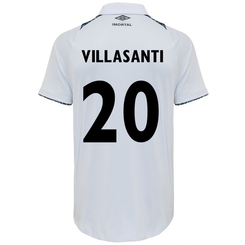 Niño Camiseta Mathías Villasanti #20 Blanco Azul 2ª Equipación 2024/25 La Camisa