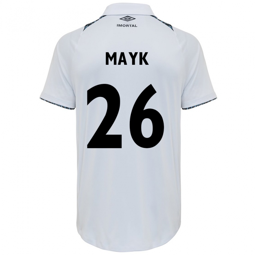 Niño Camiseta Mayk #26 Blanco Azul 2ª Equipación 2024/25 La Camisa