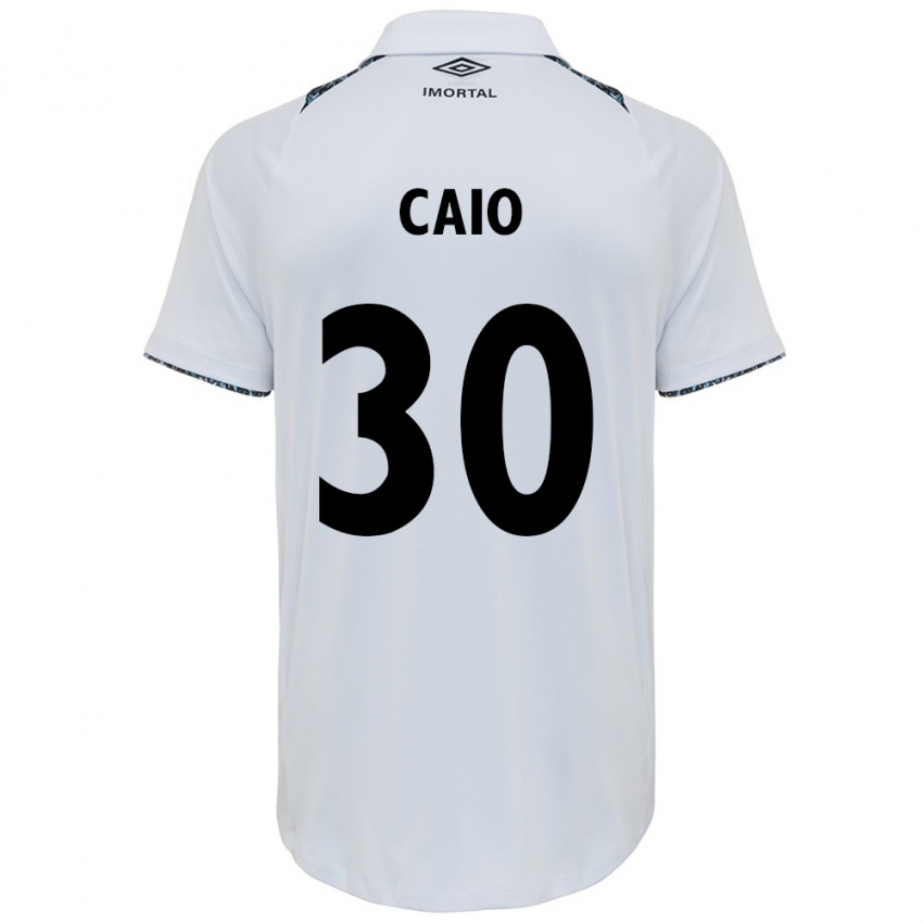 Niño Camiseta Rodrigo Caio #30 Blanco Azul 2ª Equipación 2024/25 La Camisa