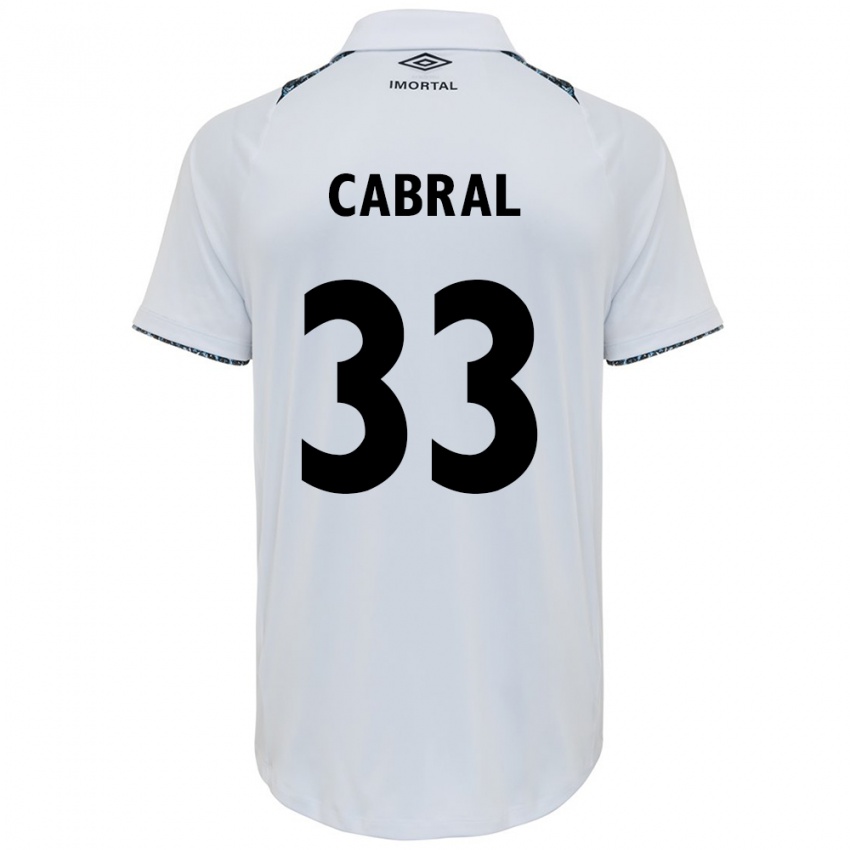 Niño Camiseta Rafael Cabral #33 Blanco Azul 2ª Equipación 2024/25 La Camisa