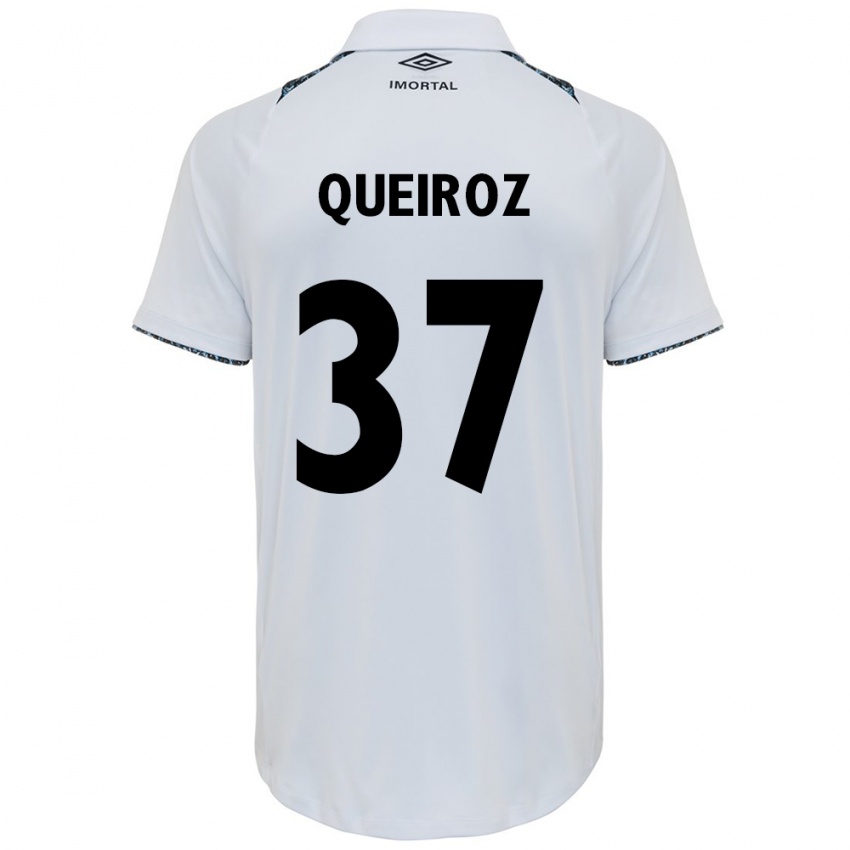 Niño Camiseta Du Queiroz #37 Blanco Azul 2ª Equipación 2024/25 La Camisa