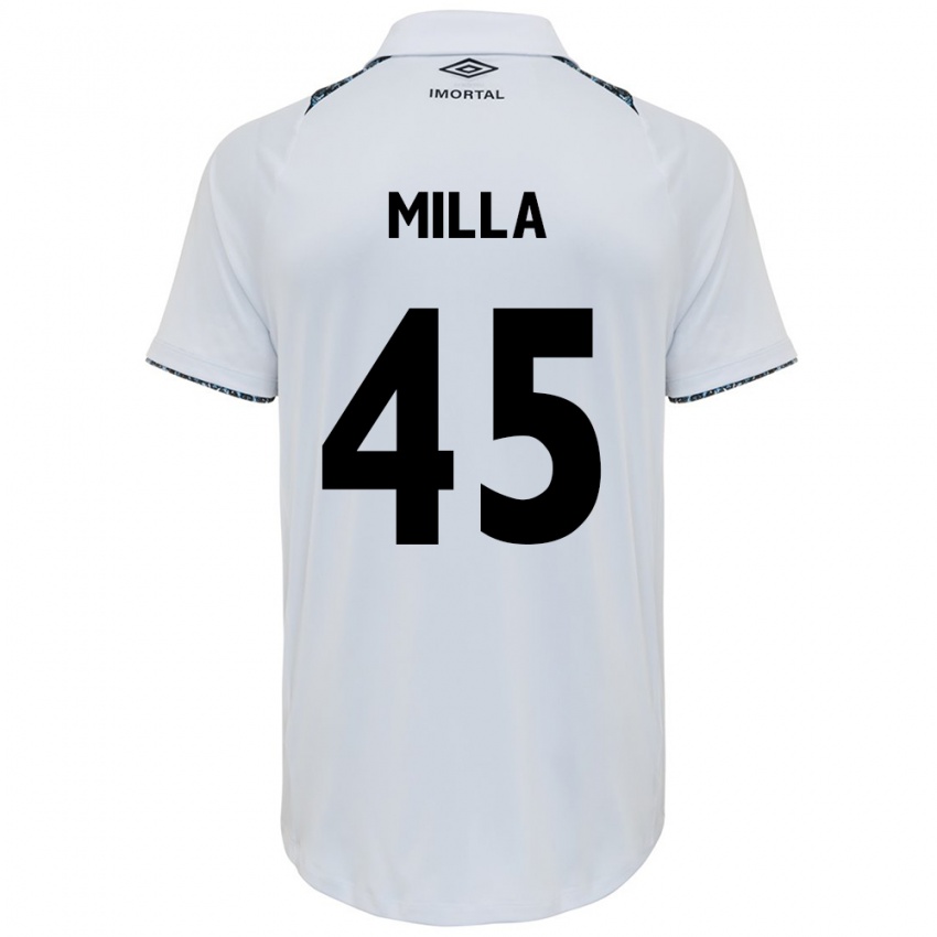 Niño Camiseta Lucas Milla #45 Blanco Azul 2ª Equipación 2024/25 La Camisa