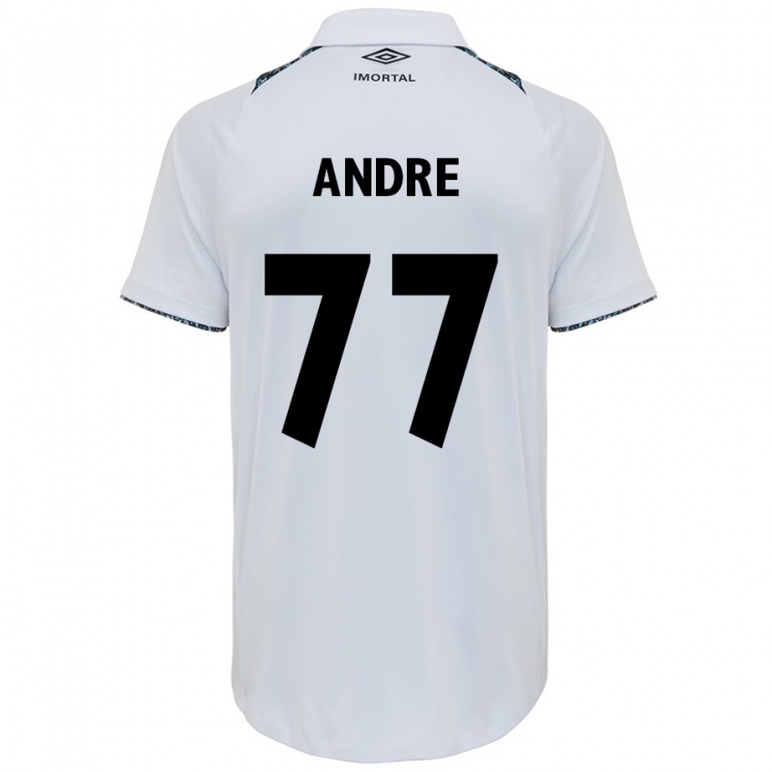 Niño Camiseta André #77 Blanco Azul 2ª Equipación 2024/25 La Camisa