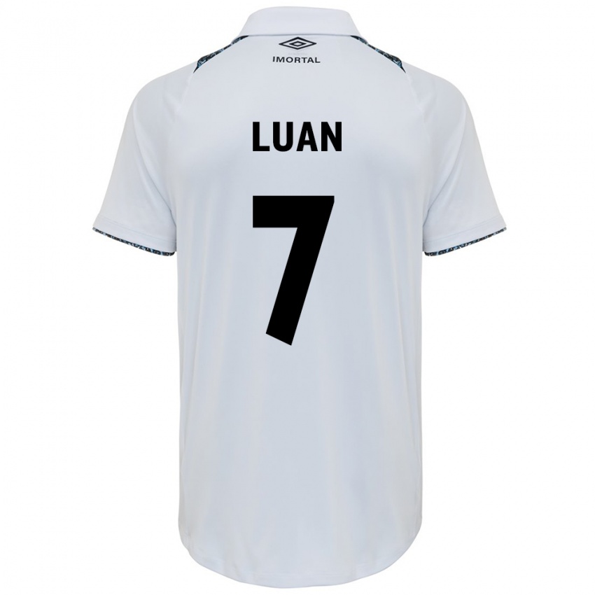 Niño Camiseta Luan #7 Blanco Azul 2ª Equipación 2024/25 La Camisa