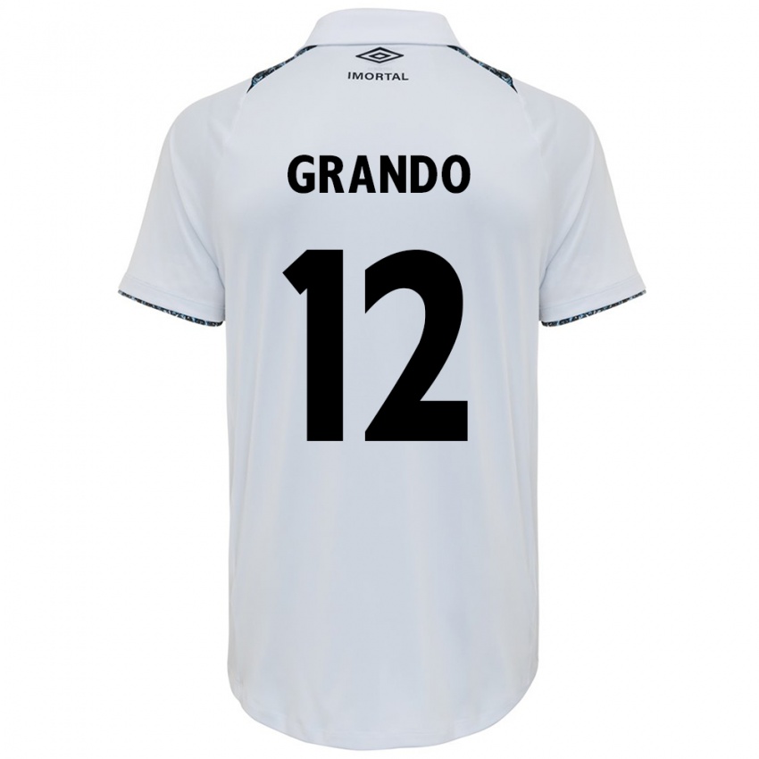 Niño Camiseta Gabriel Grando #12 Blanco Azul 2ª Equipación 2024/25 La Camisa