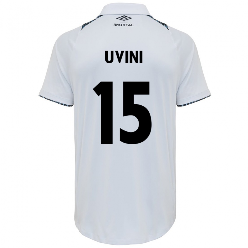 Niño Camiseta Bruno Uvini #15 Blanco Azul 2ª Equipación 2024/25 La Camisa