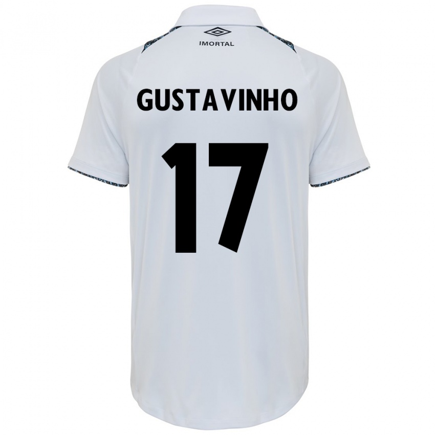 Niño Camiseta Gustavinho #17 Blanco Azul 2ª Equipación 2024/25 La Camisa