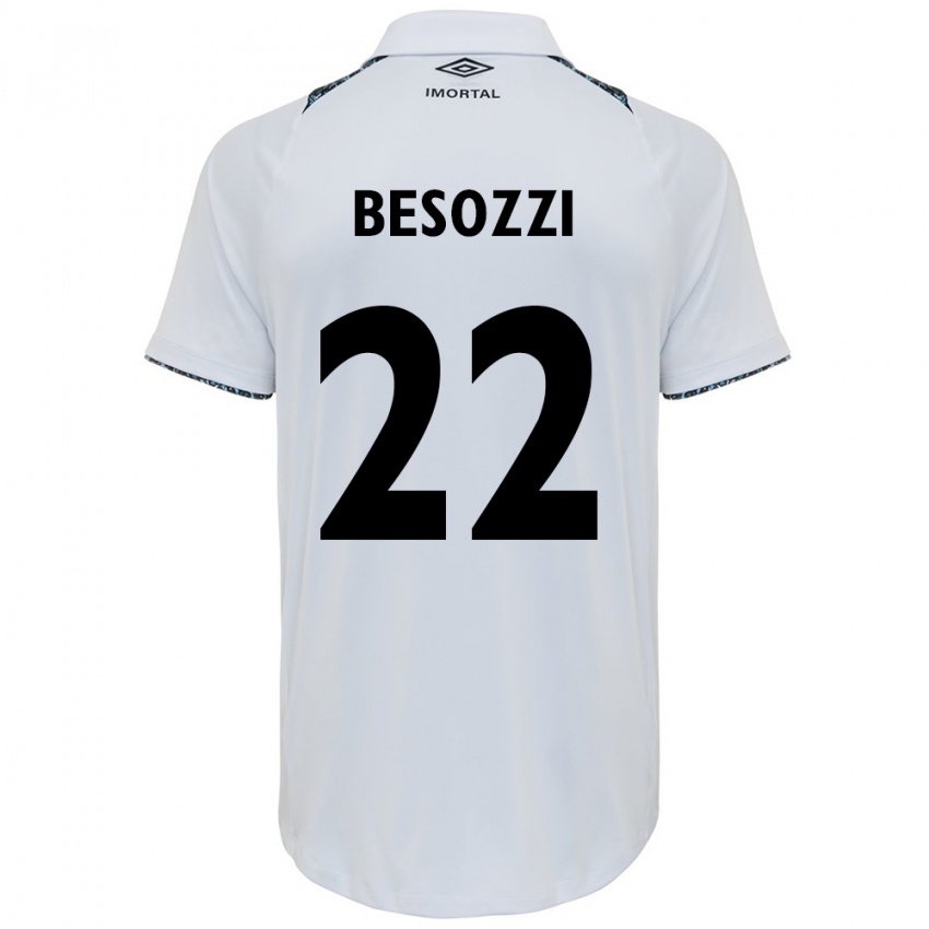 Niño Camiseta Lucas Besozzi #22 Blanco Azul 2ª Equipación 2024/25 La Camisa