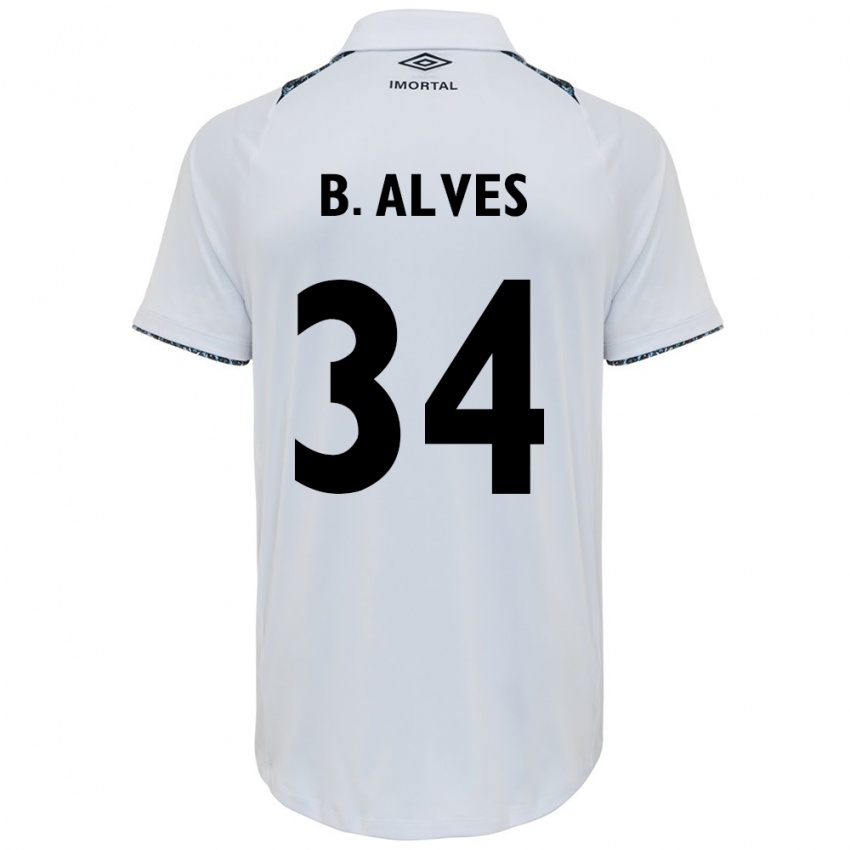 Niño Camiseta Bruno Alves #34 Blanco Azul 2ª Equipación 2024/25 La Camisa