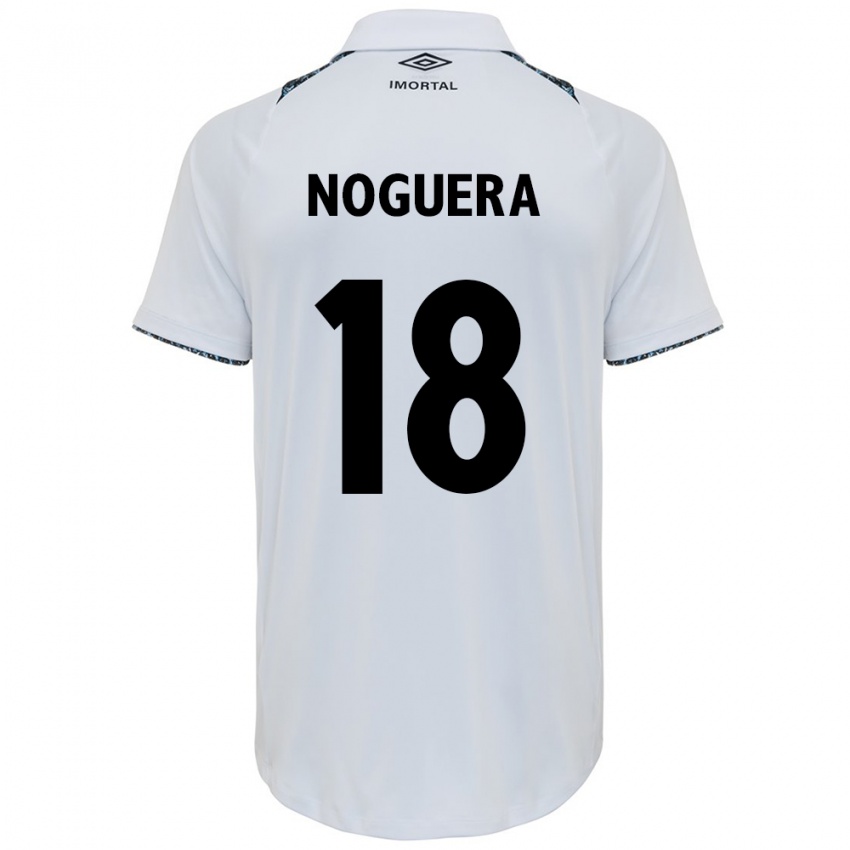 Niño Camiseta Freddy Noguera #18 Blanco Azul 2ª Equipación 2024/25 La Camisa