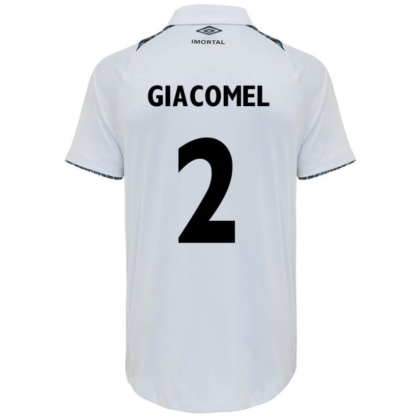 Niño Camiseta Laís Giacomel #2 Blanco Azul 2ª Equipación 2024/25 La Camisa