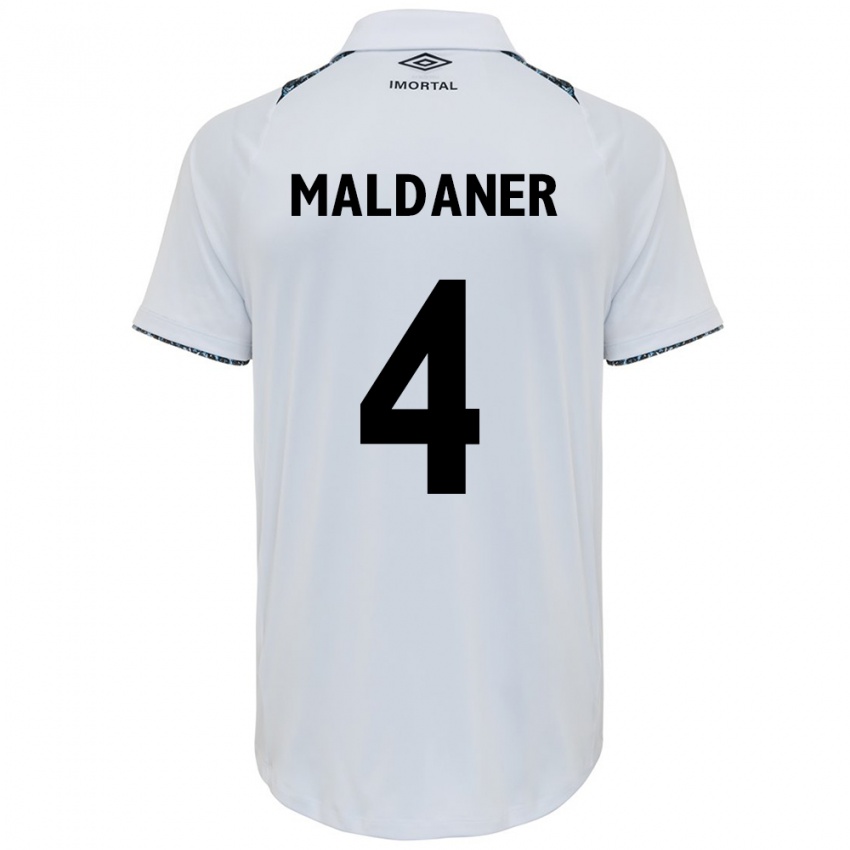 Niño Camiseta Pati Maldaner #4 Blanco Azul 2ª Equipación 2024/25 La Camisa