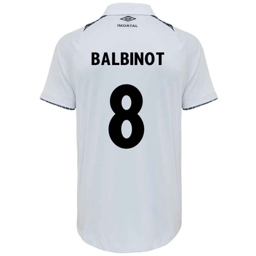 Niño Camiseta Manu Balbinot #8 Blanco Azul 2ª Equipación 2024/25 La Camisa