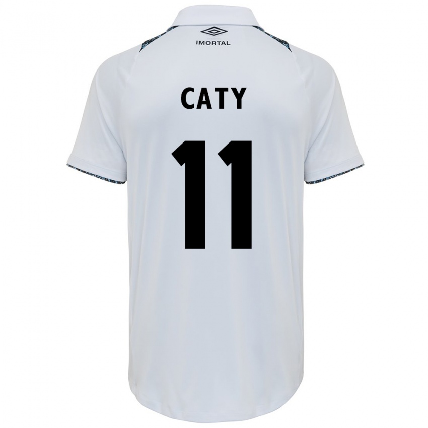 Niño Camiseta Caty #11 Blanco Azul 2ª Equipación 2024/25 La Camisa