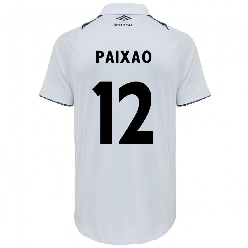 Niño Camiseta Iasmin Paixão #12 Blanco Azul 2ª Equipación 2024/25 La Camisa