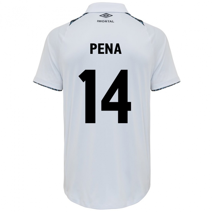 Niño Camiseta Jessica Peña #14 Blanco Azul 2ª Equipación 2024/25 La Camisa