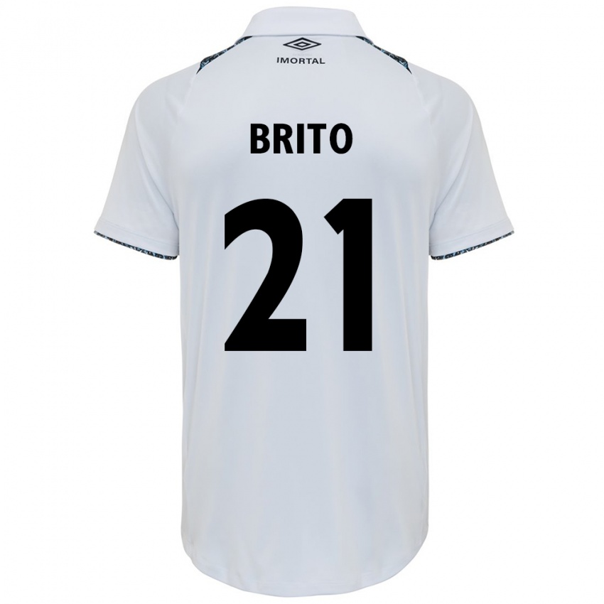 Niño Camiseta Brito #21 Blanco Azul 2ª Equipación 2024/25 La Camisa