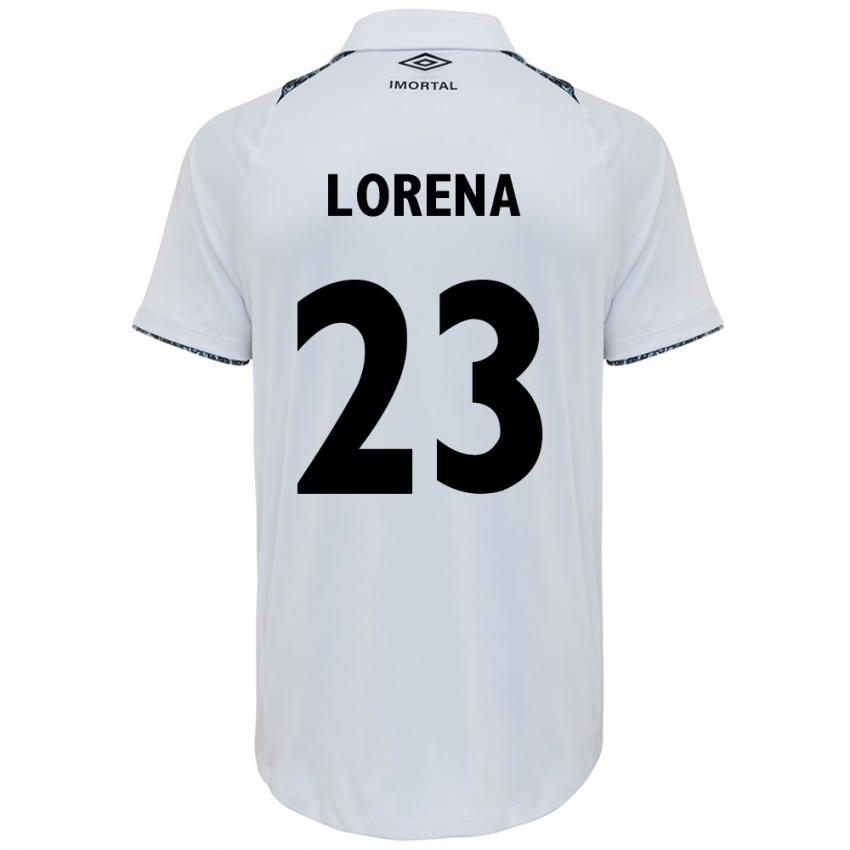 Niño Camiseta Lorena #23 Blanco Azul 2ª Equipación 2024/25 La Camisa