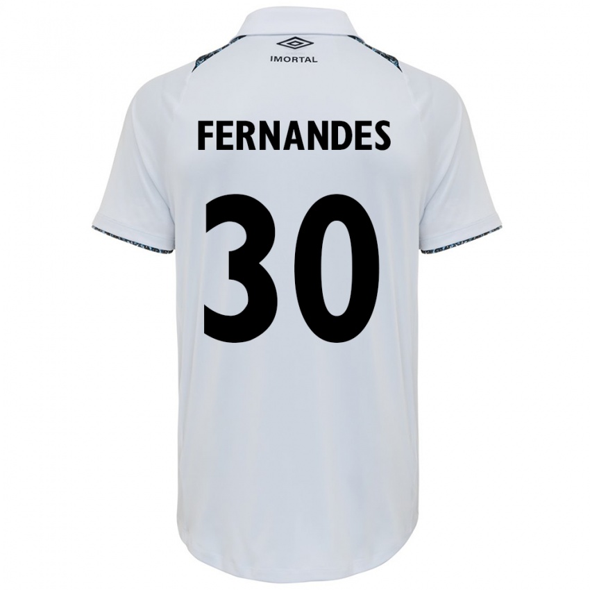 Niño Camiseta Raquel Fernandes #30 Blanco Azul 2ª Equipación 2024/25 La Camisa