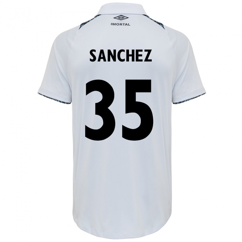 Niño Camiseta Lari Sanchez #35 Blanco Azul 2ª Equipación 2024/25 La Camisa