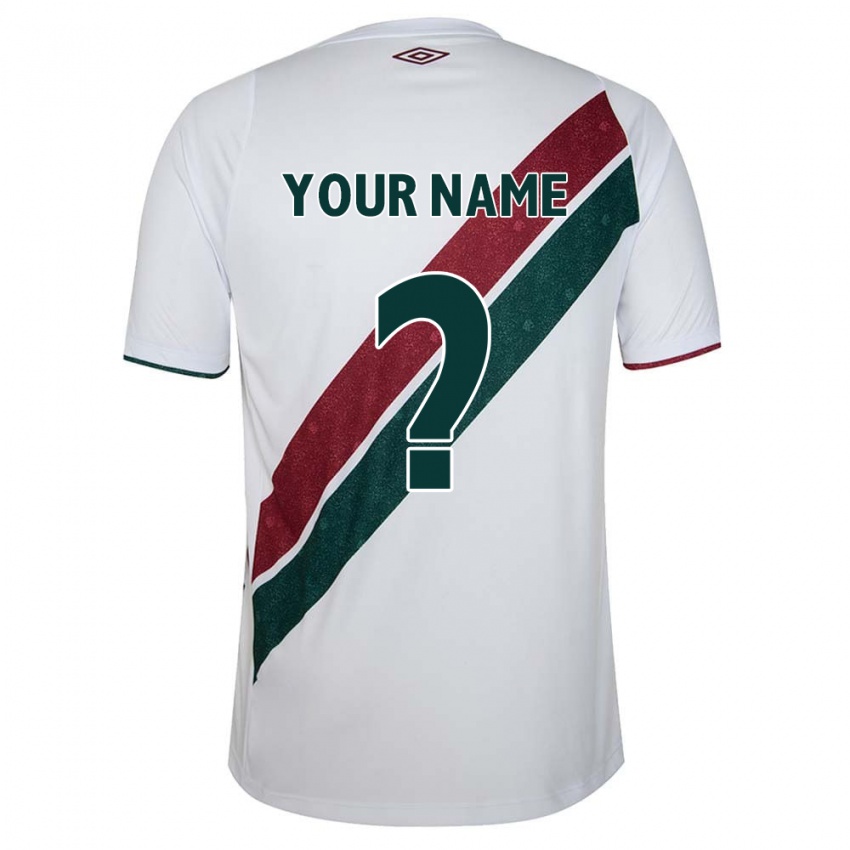 Niño Camiseta Su Nombre #0 Blanco Verde Granate 2ª Equipación 2024/25 La Camisa