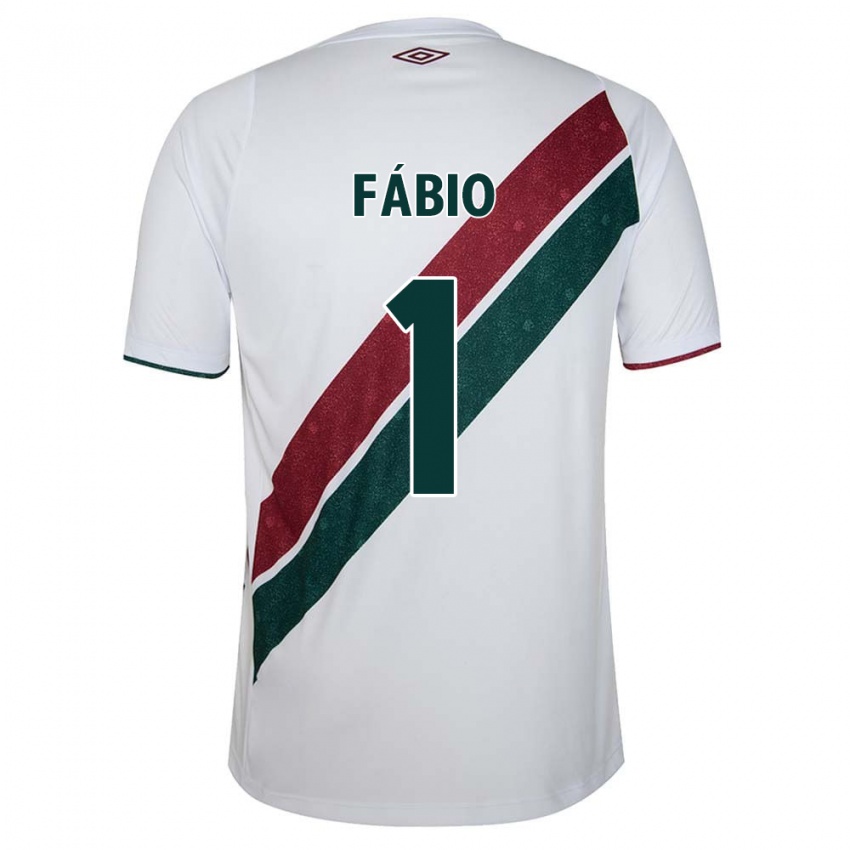 Niño Camiseta Fábio #1 Blanco Verde Granate 2ª Equipación 2024/25 La Camisa