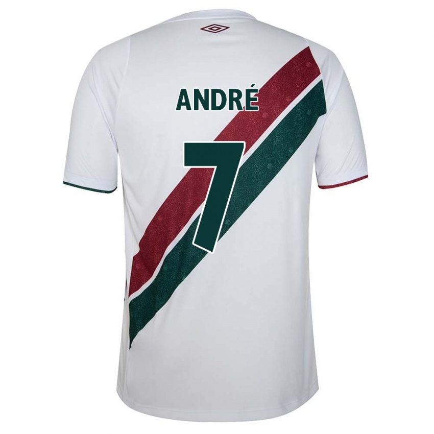 Niño Camiseta André #7 Blanco Verde Granate 2ª Equipación 2024/25 La Camisa