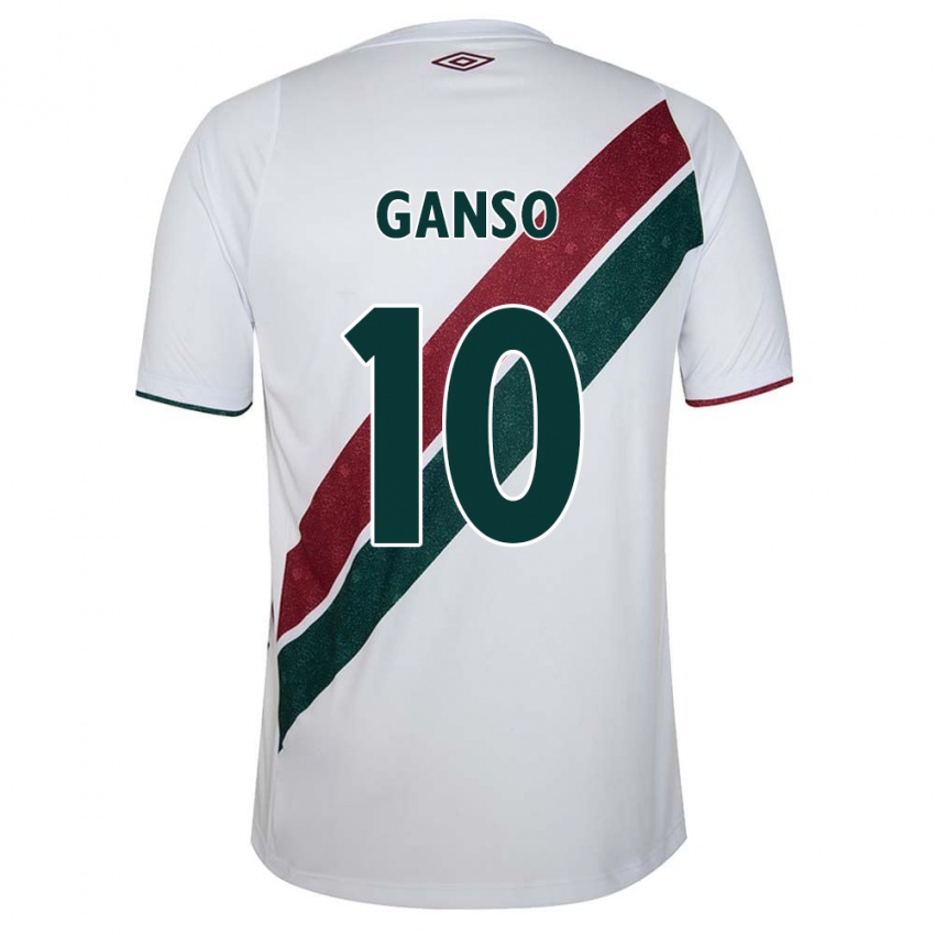 Niño Camiseta Ganso #10 Blanco Verde Granate 2ª Equipación 2024/25 La Camisa