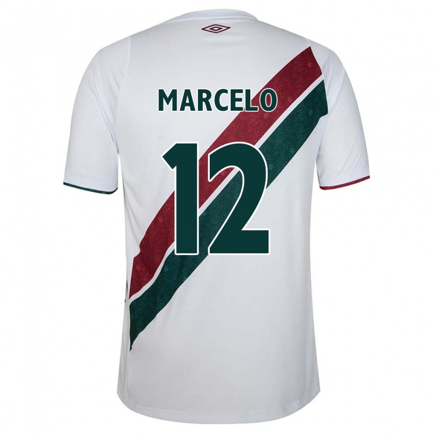 Niño Camiseta Marcelo #12 Blanco Verde Granate 2ª Equipación 2024/25 La Camisa