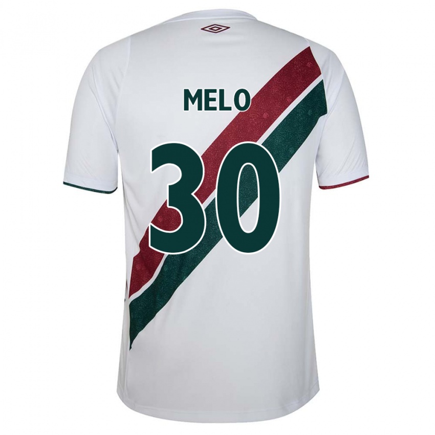 Niño Camiseta Felipe Melo #30 Blanco Verde Granate 2ª Equipación 2024/25 La Camisa