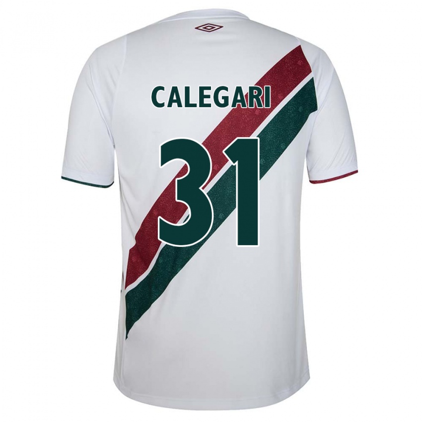 Niño Camiseta Calegari #31 Blanco Verde Granate 2ª Equipación 2024/25 La Camisa