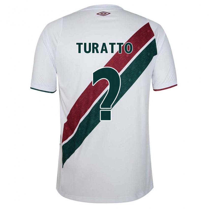 Niño Camiseta Luiz Turatto #0 Blanco Verde Granate 2ª Equipación 2024/25 La Camisa