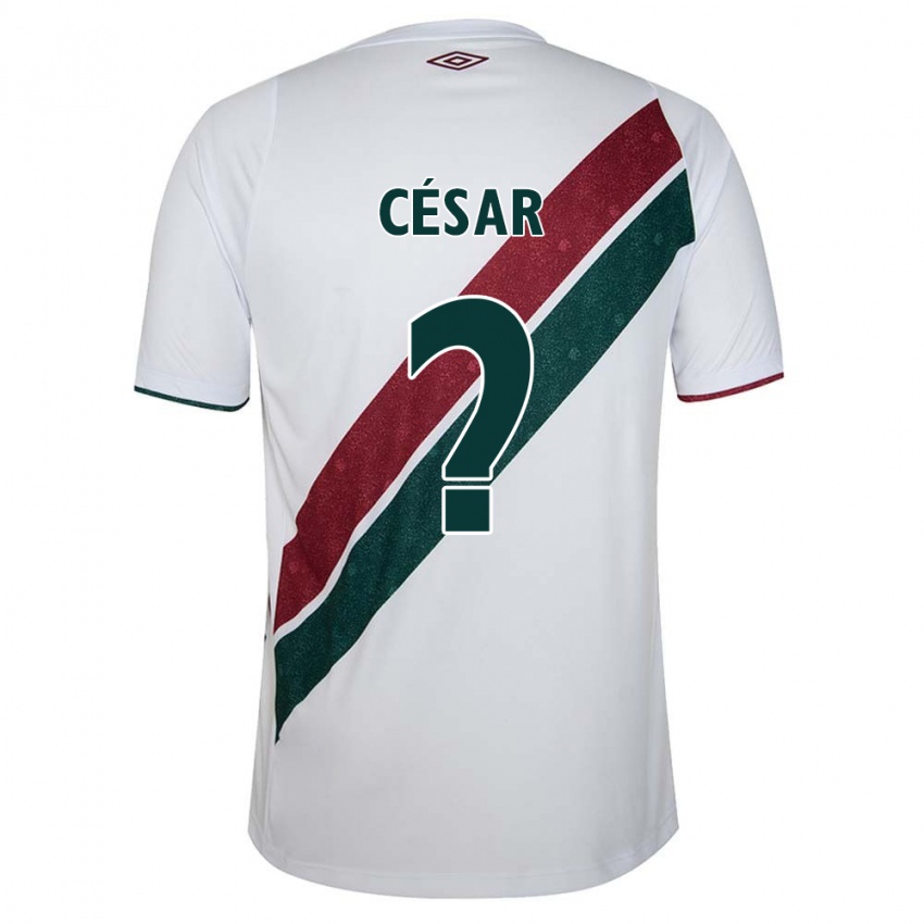 Niño Camiseta Adrian César #0 Blanco Verde Granate 2ª Equipación 2024/25 La Camisa