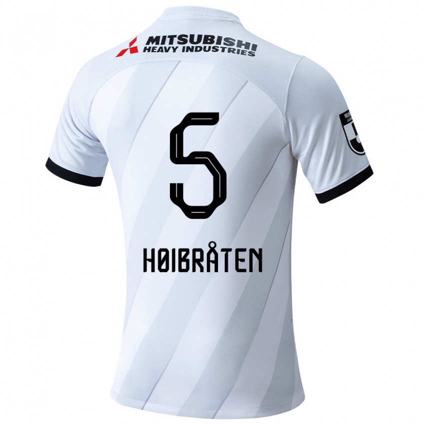 Niño Camiseta Marius Høibråten #5 Gris Blanco 2ª Equipación 2024/25 La Camisa