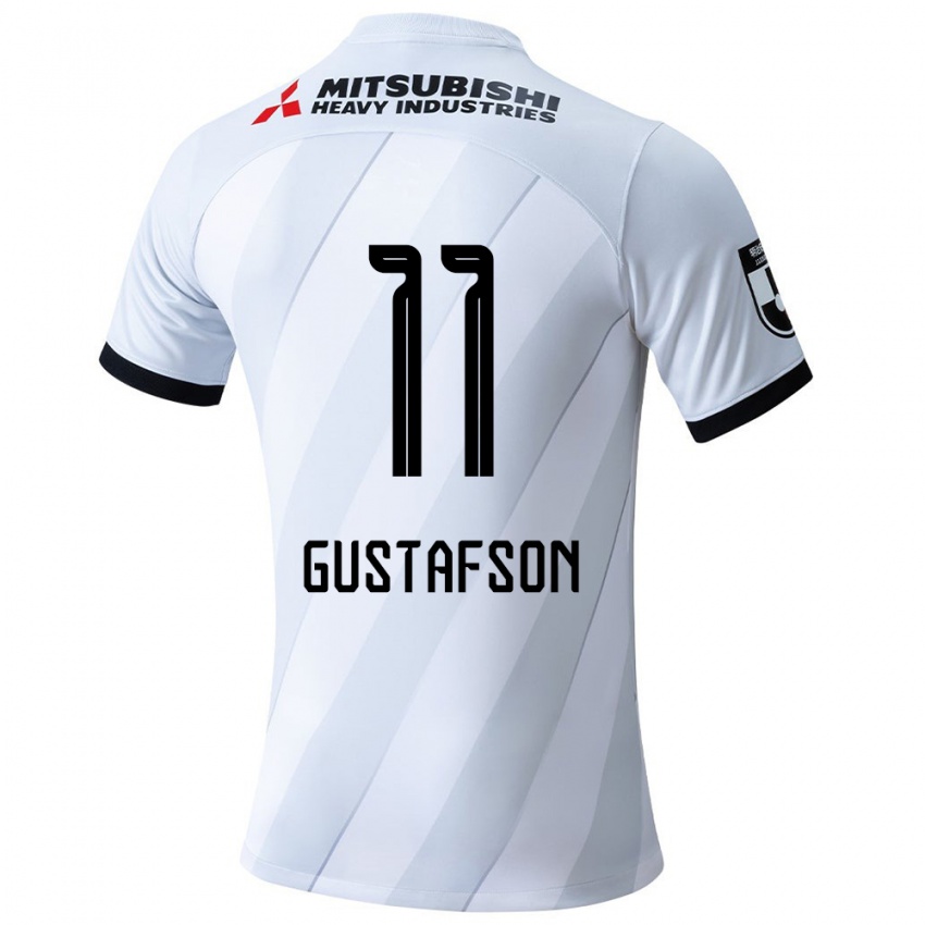 Niño Camiseta Samuel Gustafson #11 Gris Blanco 2ª Equipación 2024/25 La Camisa